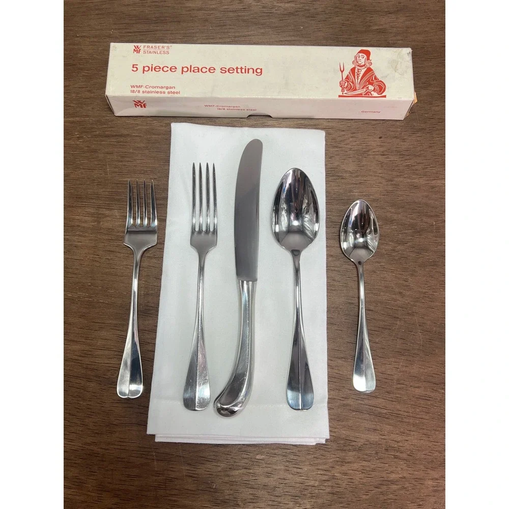 WMF Cromargan Marlow 5 Piece Place Setting 18/8 Stainless Steel Germany Set of 3